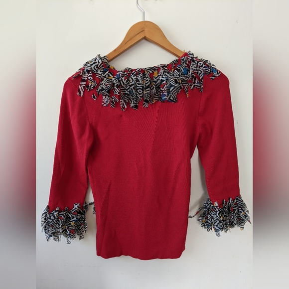 Ruby Rd. 3/4 Sleeve Top Size (S) V Neck Sweater - Picture 6 of 10